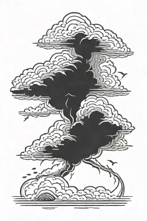 thunderstorms clouds  tattoo design idea