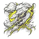 thunderstorms striking lightning tattoo design idea