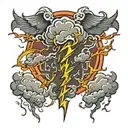 thunderstorms striking lightning tattoo design idea