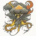 thunderstorms striking lightning tattoo design idea