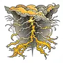 thunderstorms striking lightning tattoo design idea