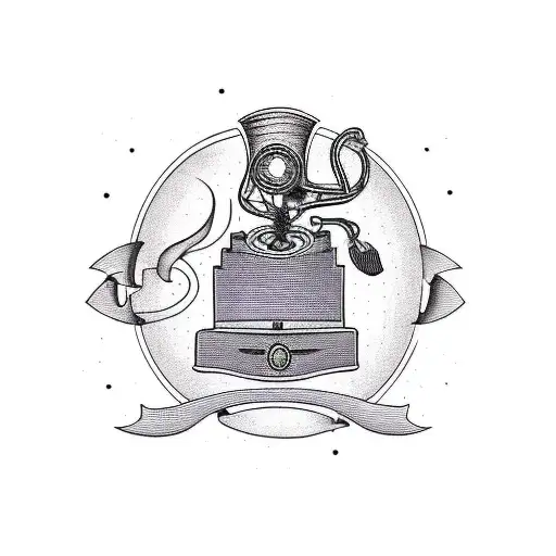 gramophone  tattoo design idea