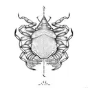 the word Keaka in cursive with the last A looking like a crab leg tattoo design idea