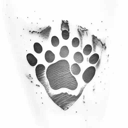 paw print with Stanley underneath  tattoo design idea