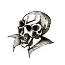 steampunk skull tattoo design idea