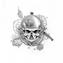 steampunk skull tattoo design idea