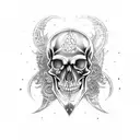 steampunk skull tattoo design idea
