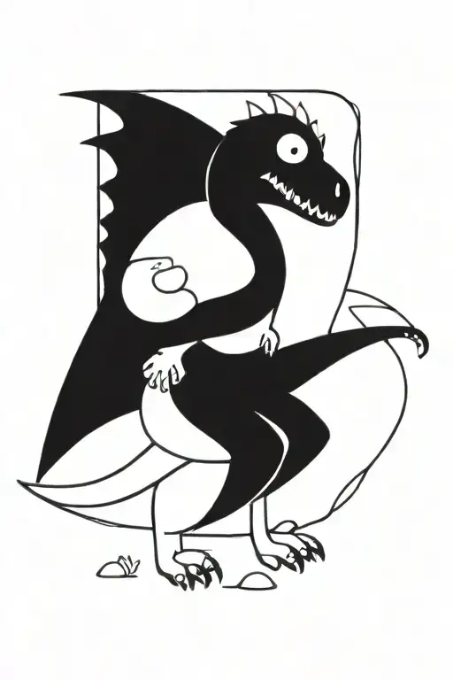 dinosaur princess tattoo design idea