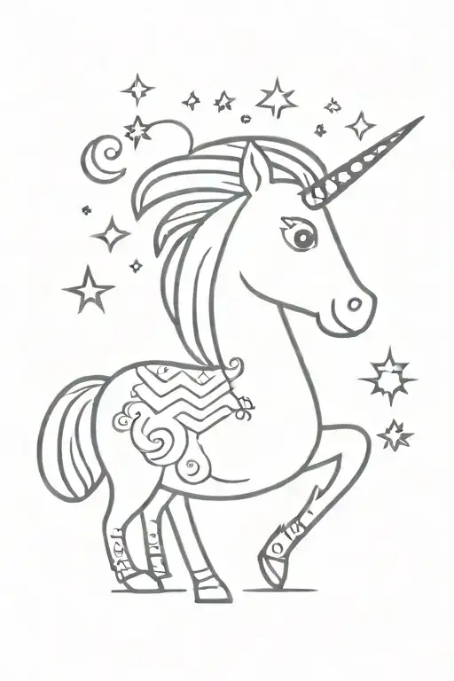 unicorn tattoo design idea