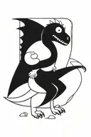 dinosaur princess tattoo design idea