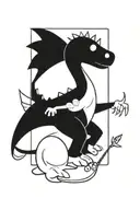 dinosaur princess tattoo design idea