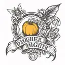 daughter name tattoo design idea