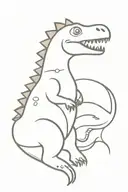 dinosaur princess tattoo design idea
