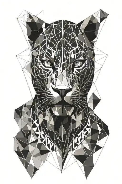 black Panther face tattoo design idea