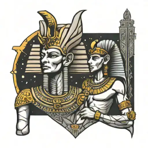 Osiris and Egypt philosophy concept tattoo design idea