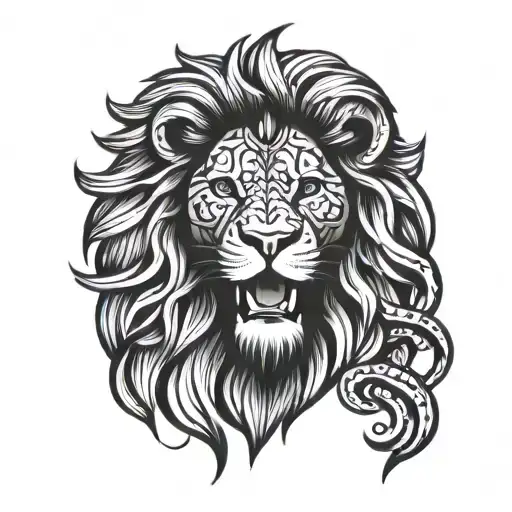 punjabi lion inspired using Roman numerals I VI MCMLXXIX tattoo design idea