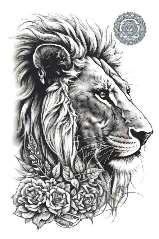 punjabi lion inspired using tattoo design idea