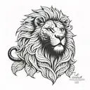 punjabi lion inspired using Roman numerals tattoo design idea
