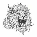 punjabi lion inspired using Roman numerals tattoo design idea
