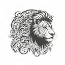 punjabi lion inspired using Roman numerals tattoo design idea