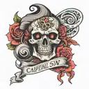 capital sin greed tattoo design idea