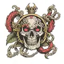 capital sin greed tattoo design idea