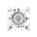 heartbeat (isoelectric line) with February 4th, 2024 in Roman numerals  tattoo design idea