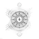 heartbeat (isoelectric line) with February 4th, 2024 in Roman numerals  tattoo design idea