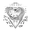 heartbeat (isoelectric line) with February 4th, 2024 in Roman numerals  tattoo design idea