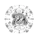 ekg line with February 4th, 2024 in Roman numerals  tattoo design idea