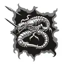 scorpion with a sword  tattoo design idea