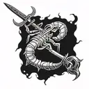 scorpion with a sword  tattoo design idea
