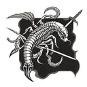 scorpion with a sword  tattoo design idea