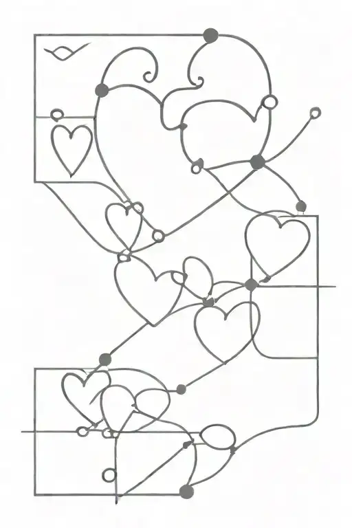 cyber with hearts connected tattoo design idea