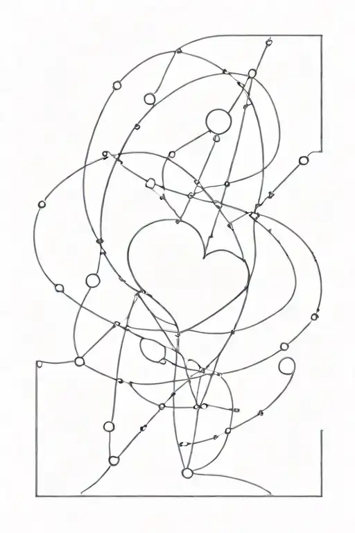 cyber with one little heart connected  tattoo design idea