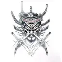 dual face samurai demon tattoo design idea