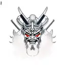 dual face samurai demon tattoo design idea