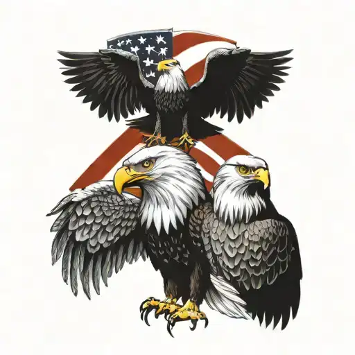 Polish eagle and american eagle tattoo design idea