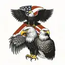 Polish eagle and american eagle tattoo design idea