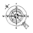 backpack and compass tattoo design idea