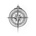 backpack and compass tattoo design idea