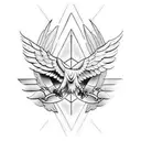 eagle wings with christian cross tattoo design idea