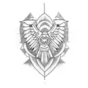 eagle wings with christian cross tattoo design idea