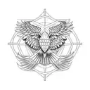 eagle wings with christian cross tattoo design idea