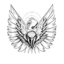 eagle wings with christian cross tattoo design idea