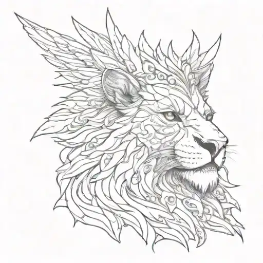 the face of the cherub ... the face of a man ... the face of a lion ... the face of an eagle  tattoo design idea