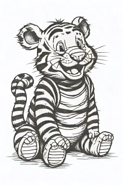 tigger winnie the pooh sketch tattoo design idea