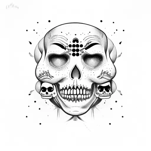 calavera with joker's makeup  tattoo design idea