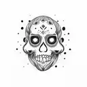 calavera with joker's makeup  tattoo design idea