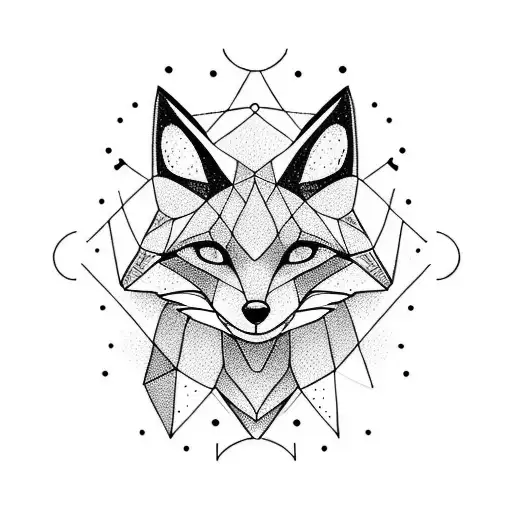 simple fox face tattoo design idea